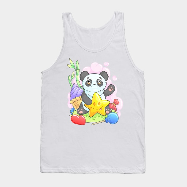 cute panda Tank Top by YMFargon